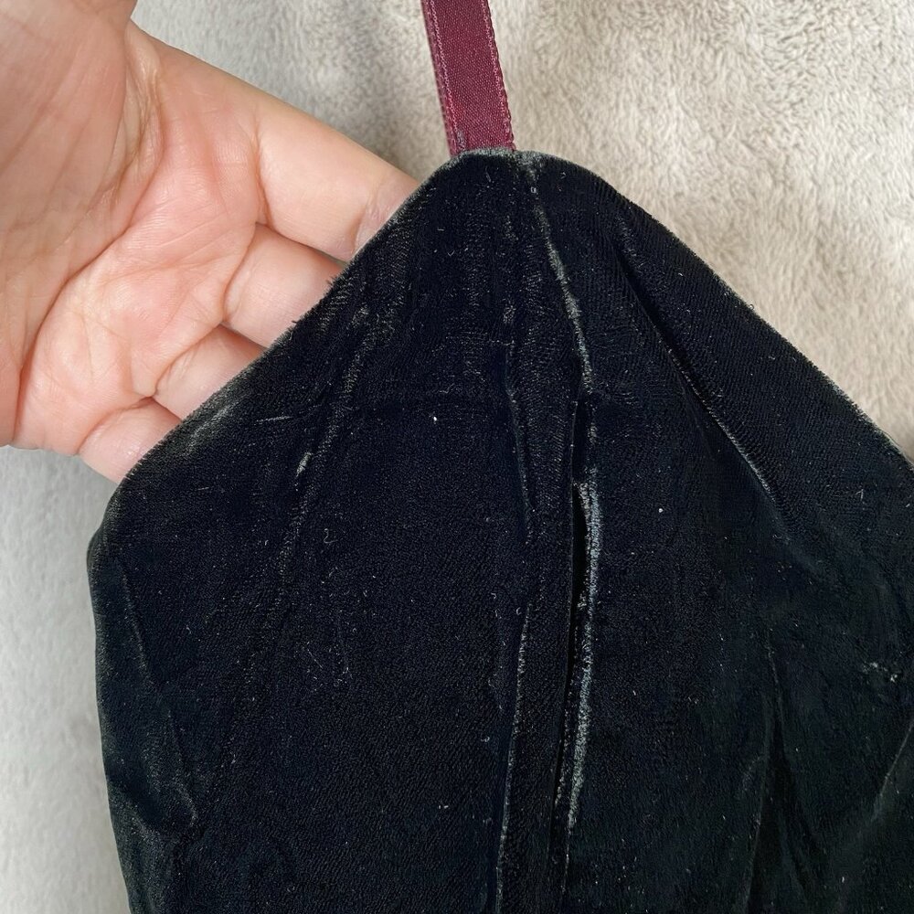 Vintage 90s Nicole Miller Black Velvet Dress 6 Sleeveless Mini Slip Grunge Indie - Picture 8 of 16